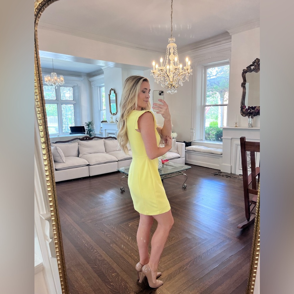 Calvin Klein yellow sheath dress
